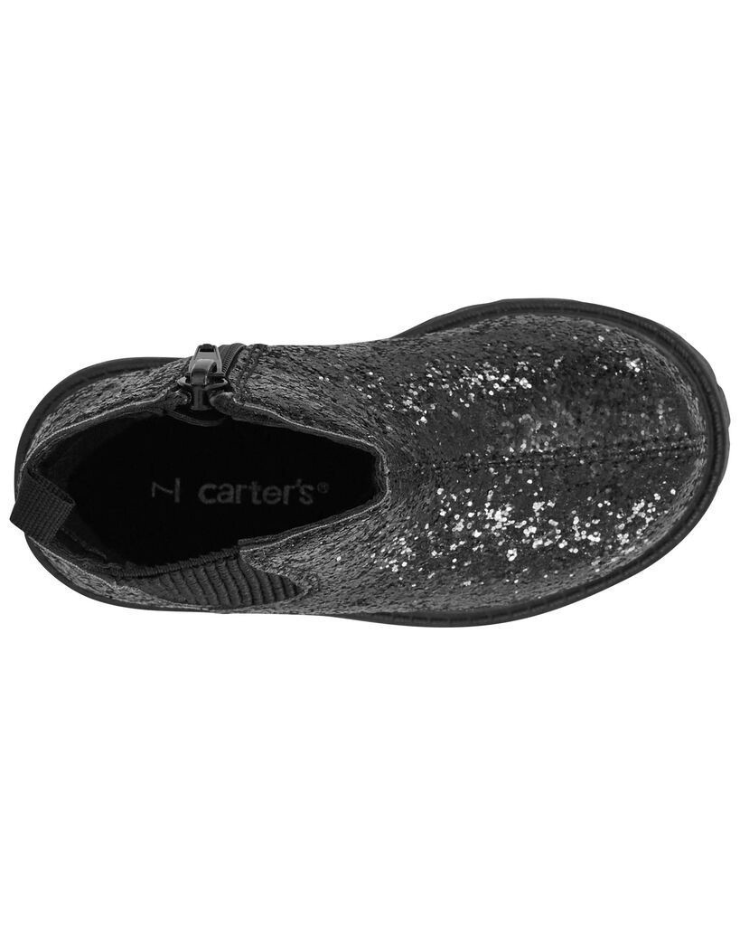 slide 4 of 6, Carter's Toddler Glitter Chelsea Boots Black 10, 1 ct