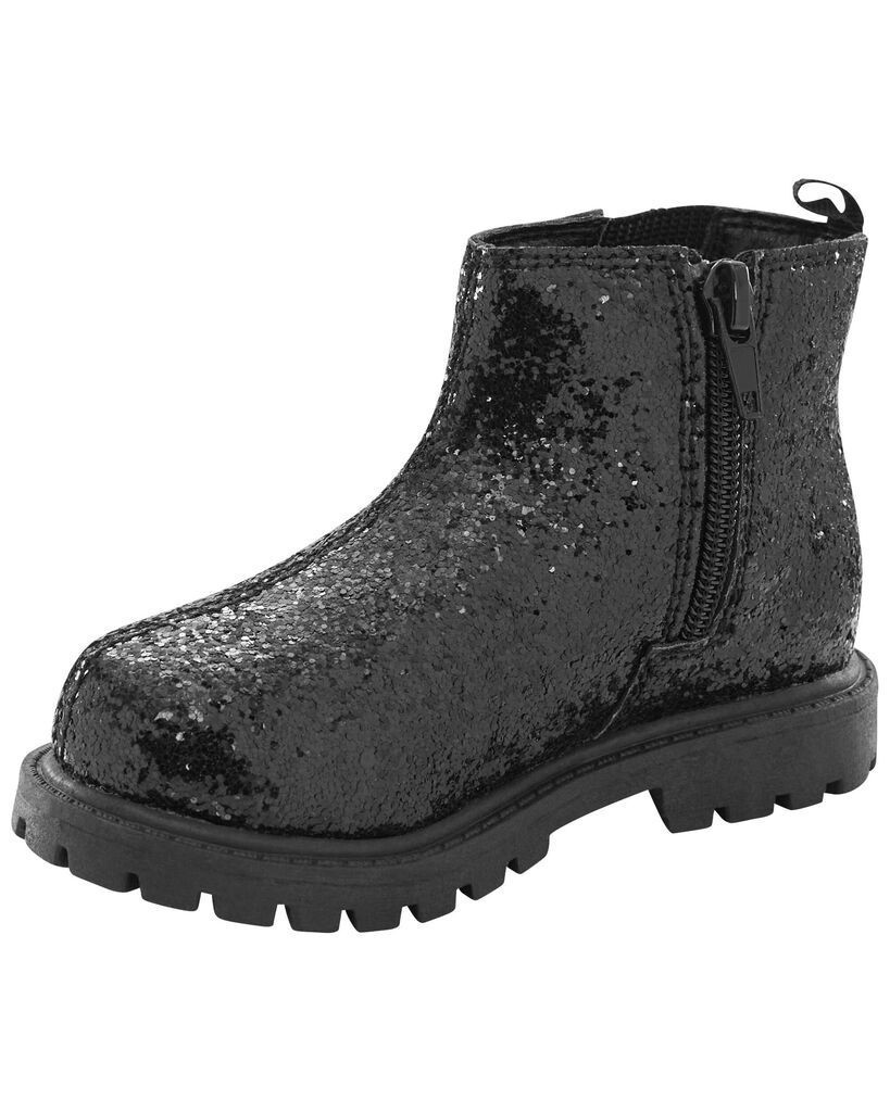 slide 6 of 6, Carter's Toddler Glitter Chelsea Boots Black 10, 1 ct