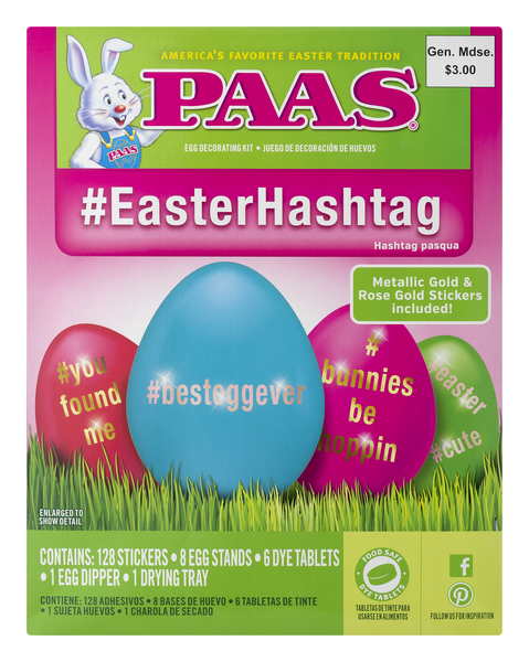 slide 1 of 1, PAAS Easterhashtag Egg Decorating Kit, 128 ct