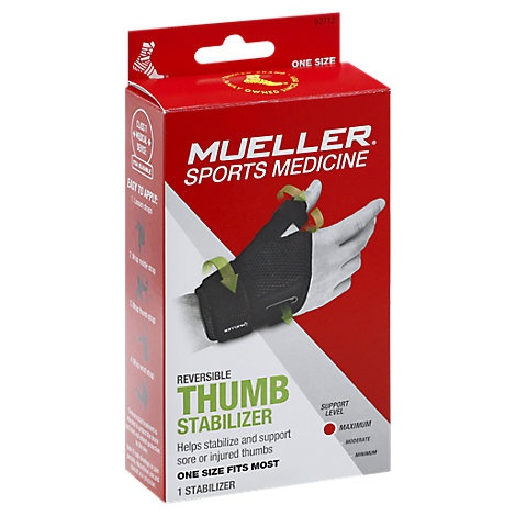 slide 1 of 1, Mueller Thumb Stabilizer Reversible Maximum Support Level - Each, 1 ct