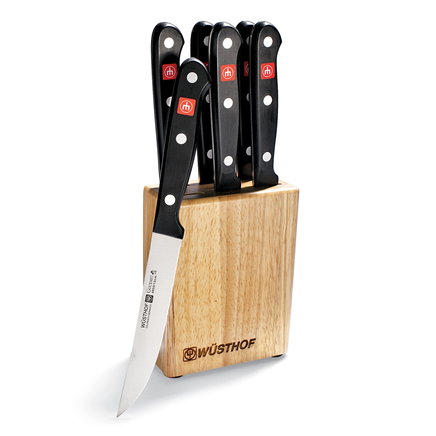 slide 1 of 1, Wüsthof Gourmet Steak Knife Block Set, 7 ct