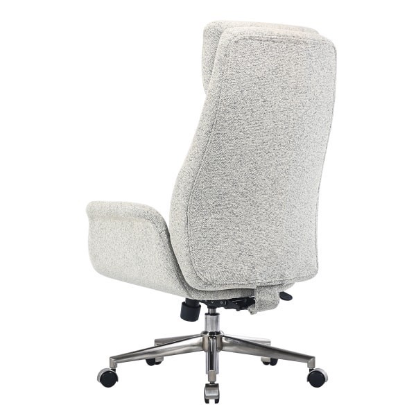slide 3 of 10, Realspace® Modern Comfort Pizana Bouclé Fabric High-Back Executive Office Chair, Light Sand/Brushed Nickel, BIFMA Compliant, 1 ct