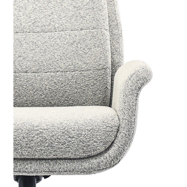 slide 2 of 10, Realspace® Modern Comfort Pizana Bouclé Fabric High-Back Executive Office Chair, Light Sand/Brushed Nickel, BIFMA Compliant, 1 ct