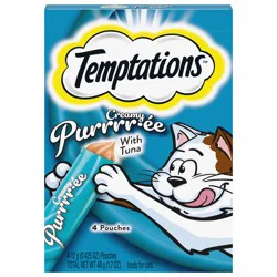 Temptations Lickable Puree Tempting Tuna Flavor Treats for Cats 4 - 0.423 oz Each