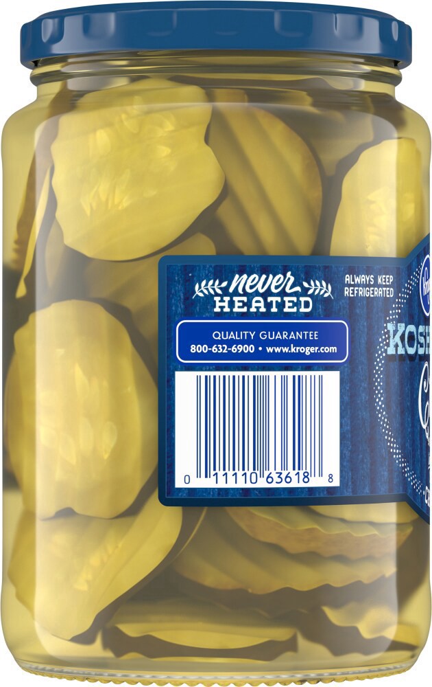 slide 3 of 4, Kroger Kosher Dill Pickle Chips, 24 fl oz