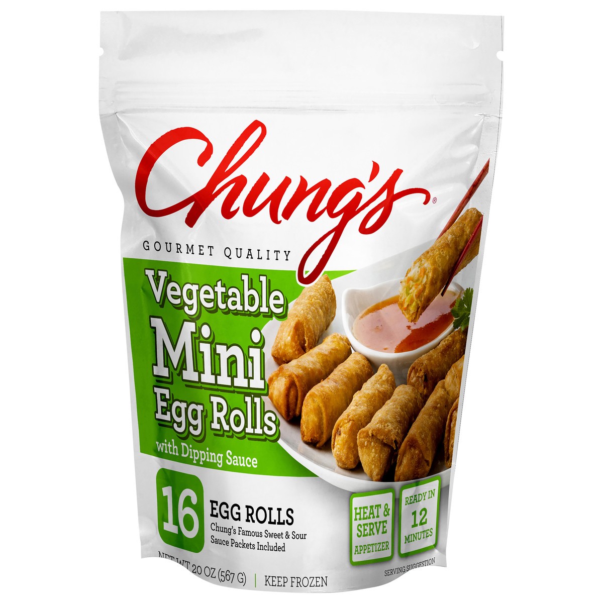 slide 5 of 8, Chung's Vegetable Mini Egg Rolls, 20 oz