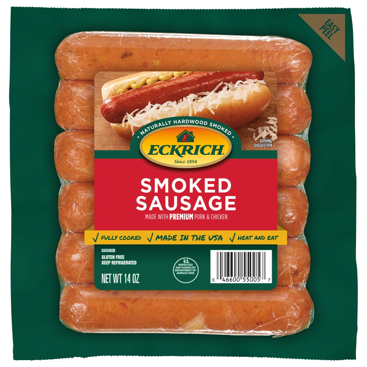 slide 1 of 3, Eckrich Smoked Sausage Links, 14 oz, 14 oz
