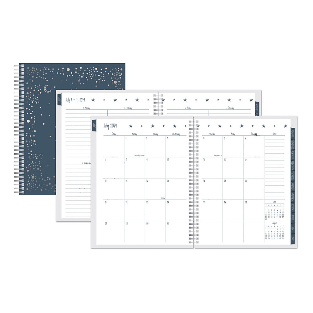 slide 1 of 1, Office Depot Brand Celestial Weekly/Monthly Academic Planner, 8-1/2'' X 11'', July 2019 To June 2020, 1 ct