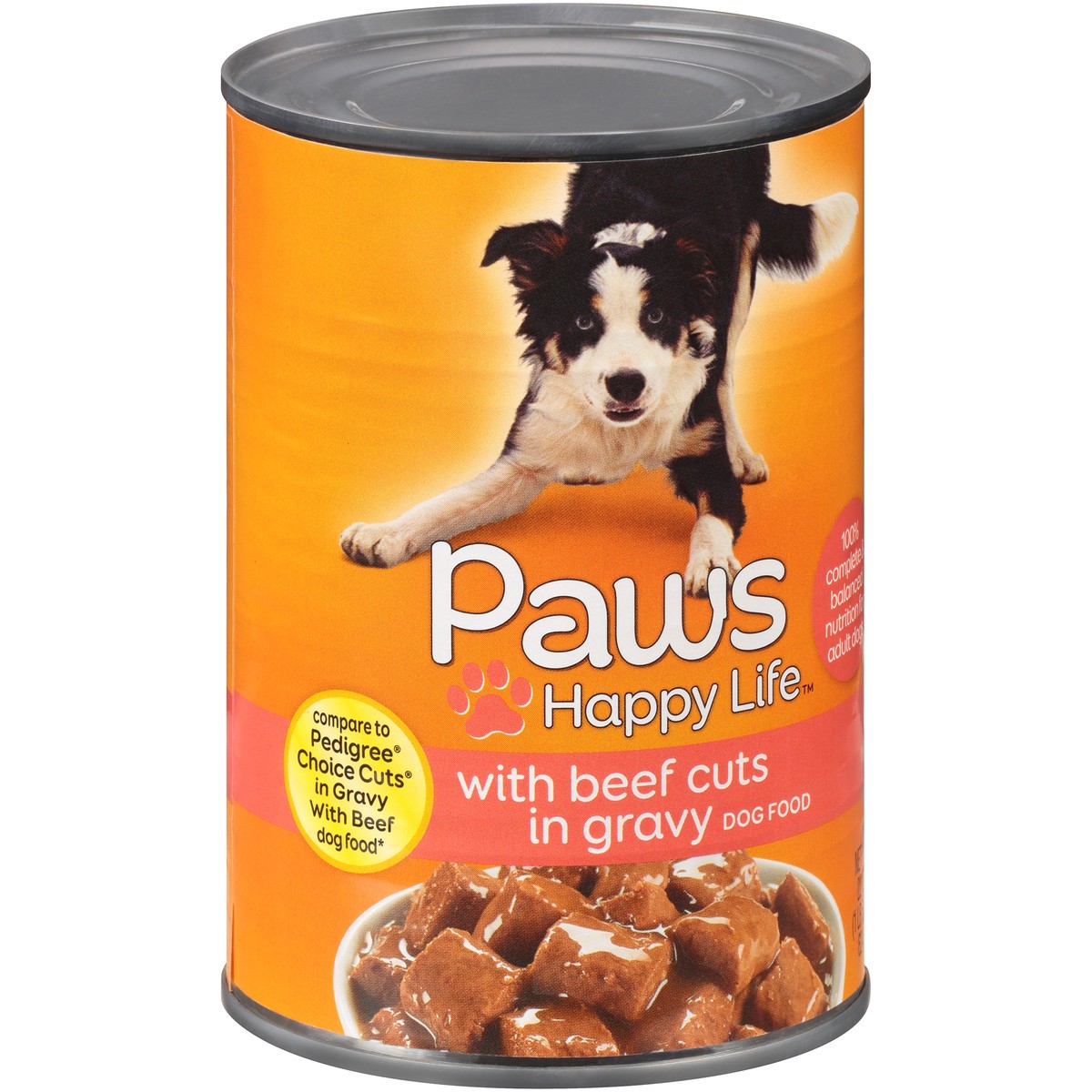 slide 2 of 9, Paws Happy Life Beef Cuts In Gravy Dog Food, 22 oz