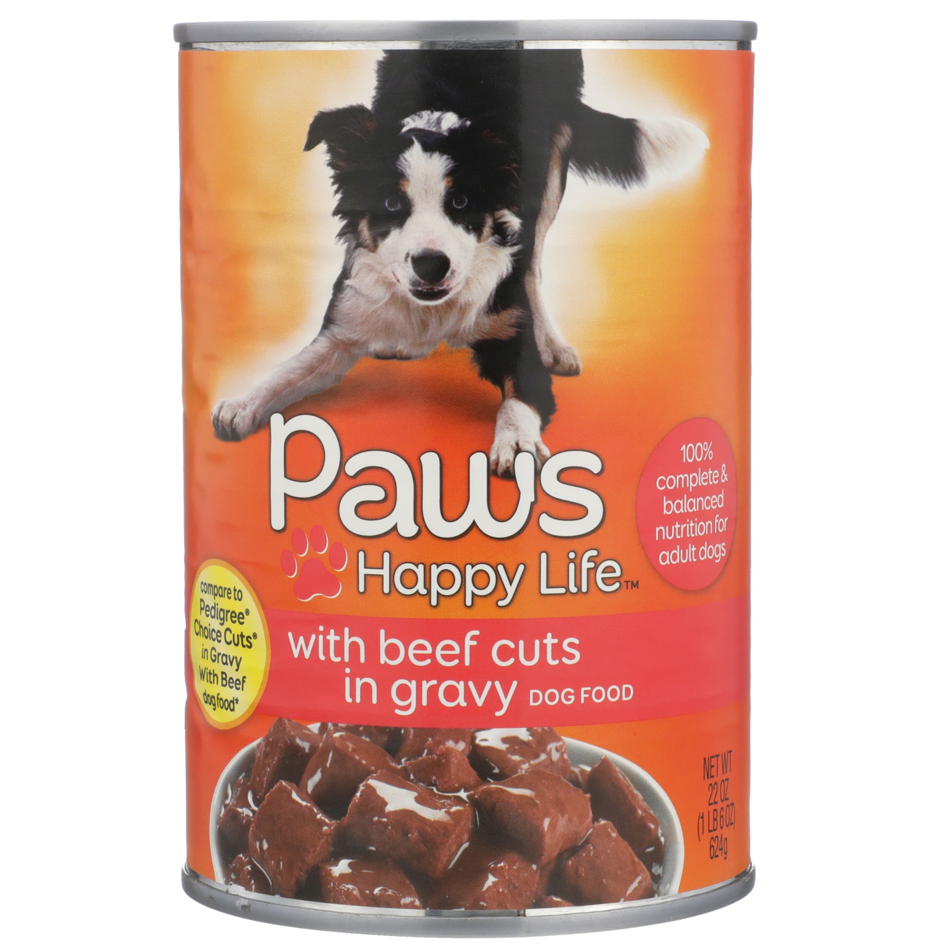 Paws Happy Life Premium with Beef Cuts in Gravy Dog Food 22 oz Shipt