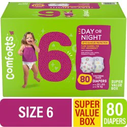 Comforts™ Day or Night Baby Diapers Size 6 (35+ lbs) Super Value Box