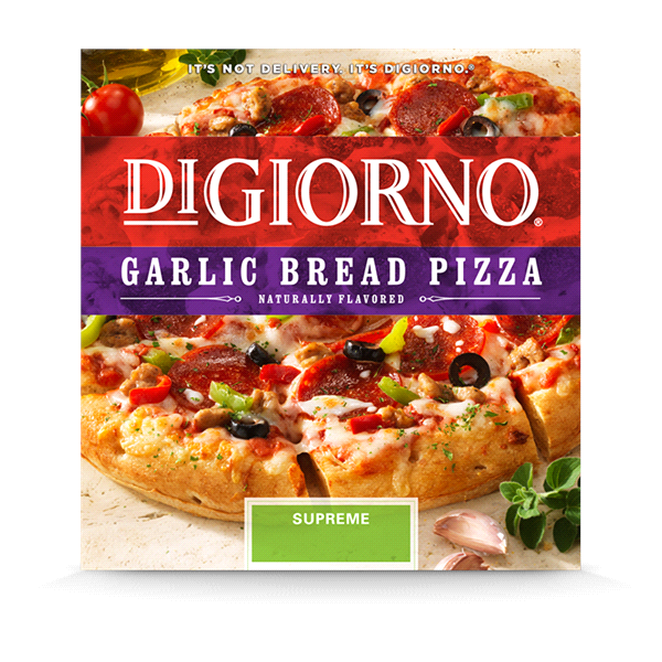 slide 1 of 6, DiGiorno Supreme Garlic Bread Pizza, 34.2 oz