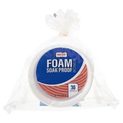 Meijer Soak Proof Foam Bowls, 30 Count