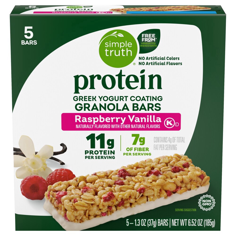 Yoghurt Coated Raspberry Simple Truth® Protein Greek Yogurt Coating Raspberry Vanilla Granola ...