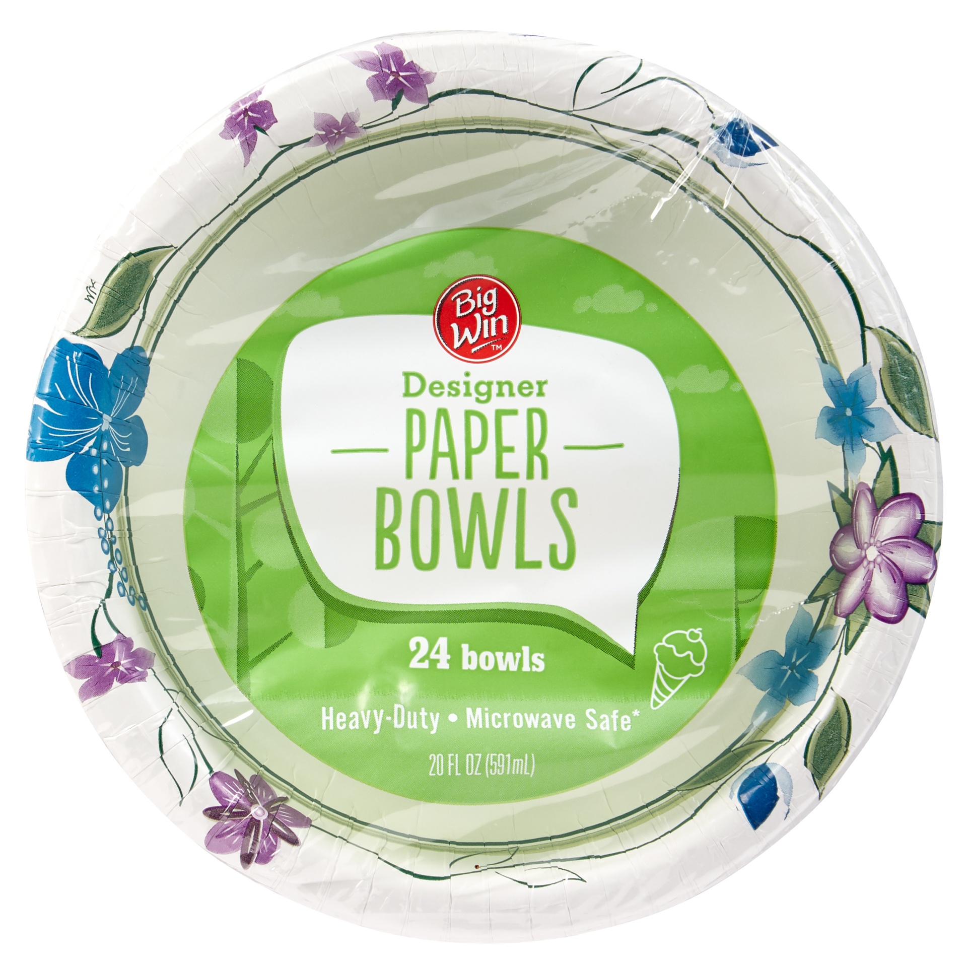 slide 1 of 1, Big Win Printed Bowls, 20 oz, 24 ct