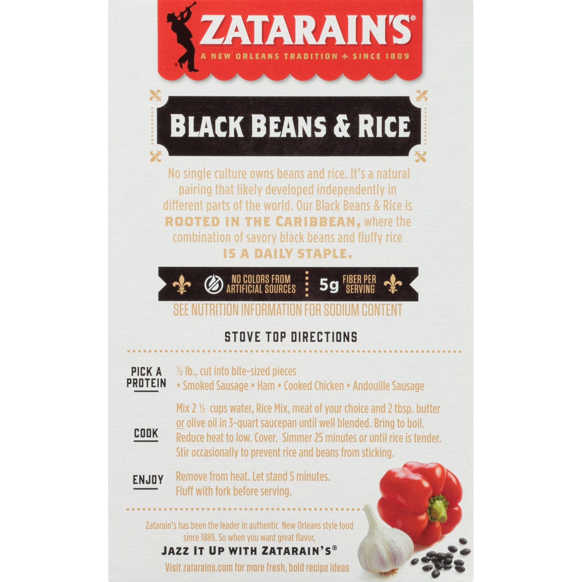 slide 6 of 8, Zatarain's Black Beans & Rice, 8.5 oz