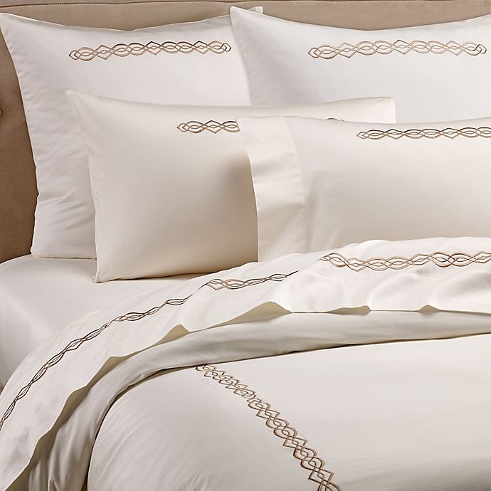 slide 1 of 1, Frette At Home Boho Embroidery King Duvet Cover - Ivory/Caramel, 1 ct