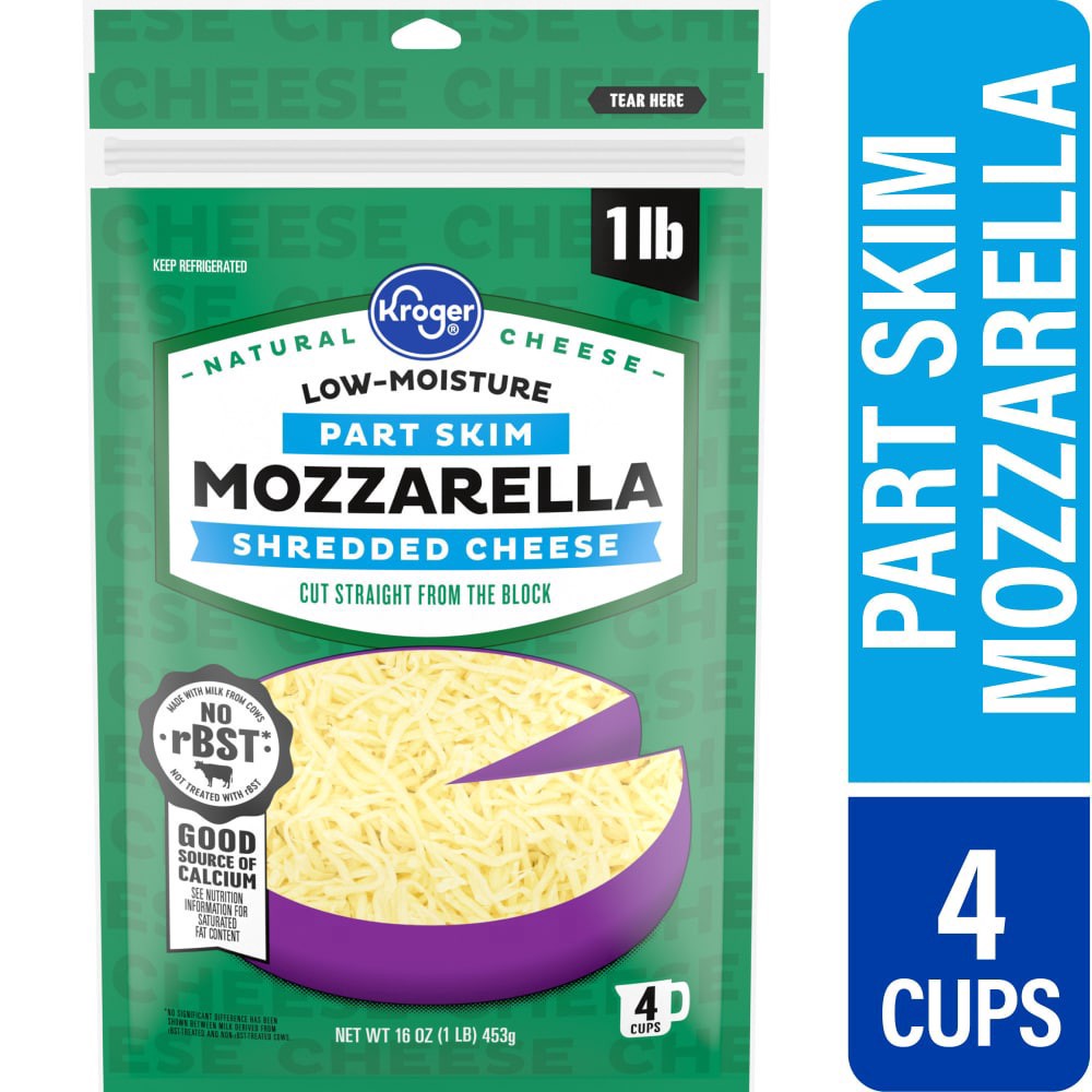slide 1 of 2, Kroger Shredded Mozzarella Cheese, 16 oz