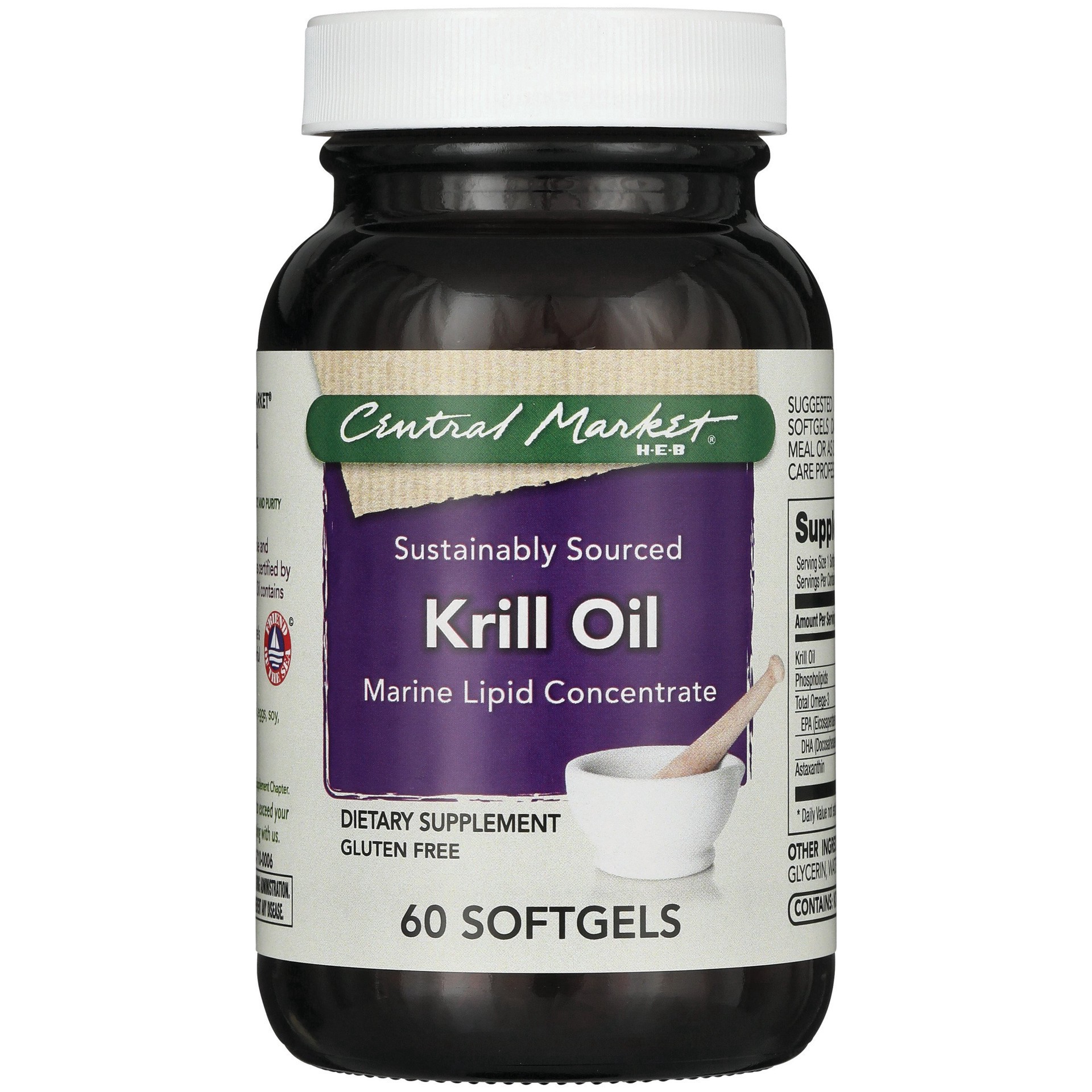 slide 1 of 1, Central Market Krill Oil Softgels, 60 ct