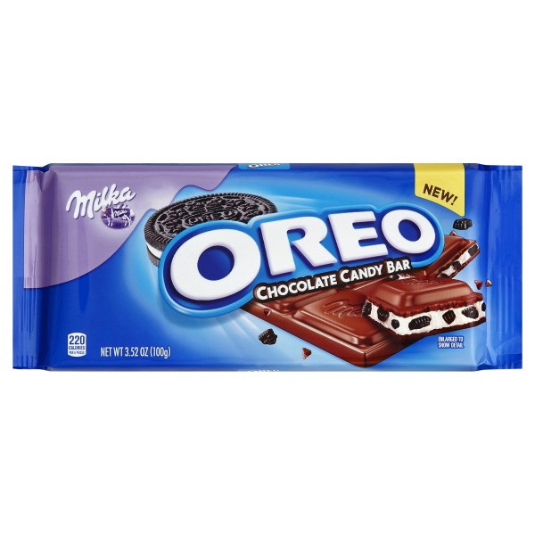 slide 1 of 1, Milka Oreo Chocolate Candy Bar, 3.53 oz