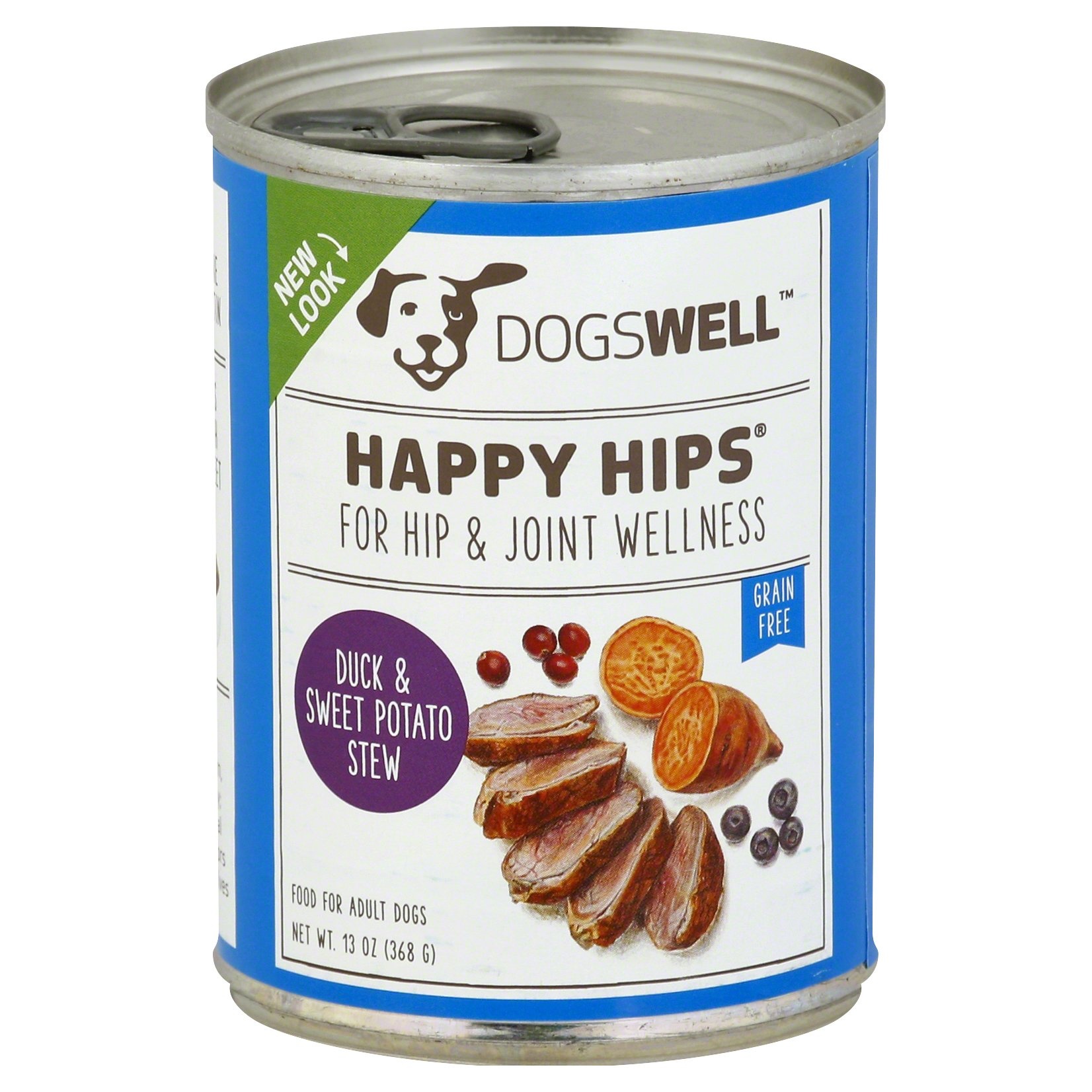 slide 1 of 1, Dogswell Happy Hips Dog Food Duck & Sweet Potato Stew, 12.5 oz