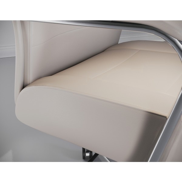 slide 3 of 10, Realspace® Modern Comfort Modee Vegan Leather High-Back Executive Office Chair, Sand/Chrome, BIFMA Compliant, 1 ct