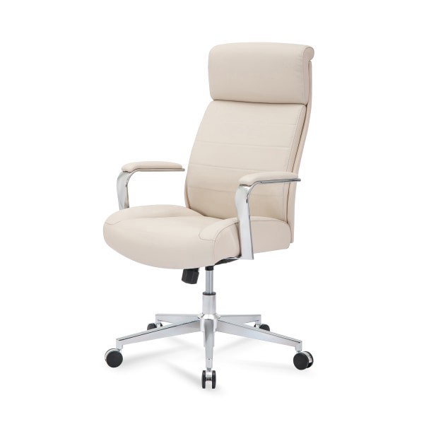 slide 10 of 10, Realspace® Modern Comfort Modee Vegan Leather High-Back Executive Office Chair, Sand/Chrome, BIFMA Compliant, 1 ct