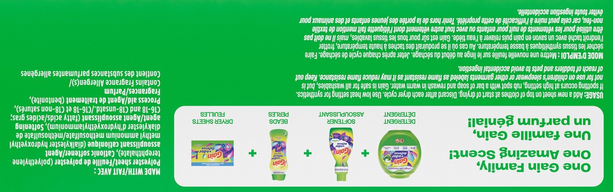 slide 3 of 9, Gain Dryer Sheets Plus Odor Defense, Super Fresh Blast Scent, 105 Count, Helps fight static and odor, laundry sheets, 105 ct