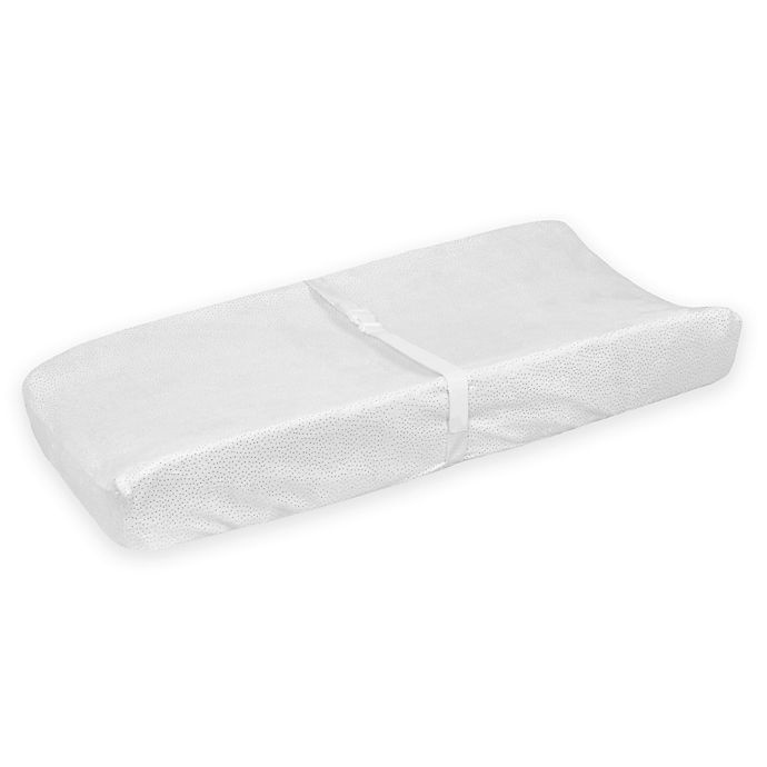 slide 1 of 3, Just Born Sparkle Velboa Changing Pad Cover - Grey, 1 ct