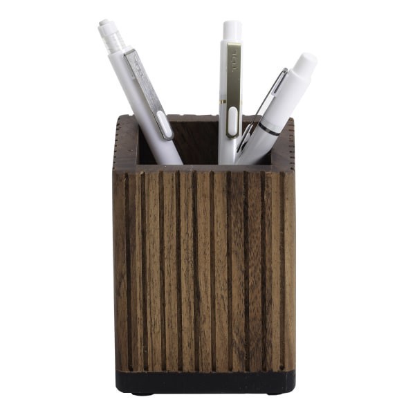 slide 6 of 7, Realspace® Becker Wood Pen Cup, 4""H x 3""W x 3""D, Natural, 1 ct