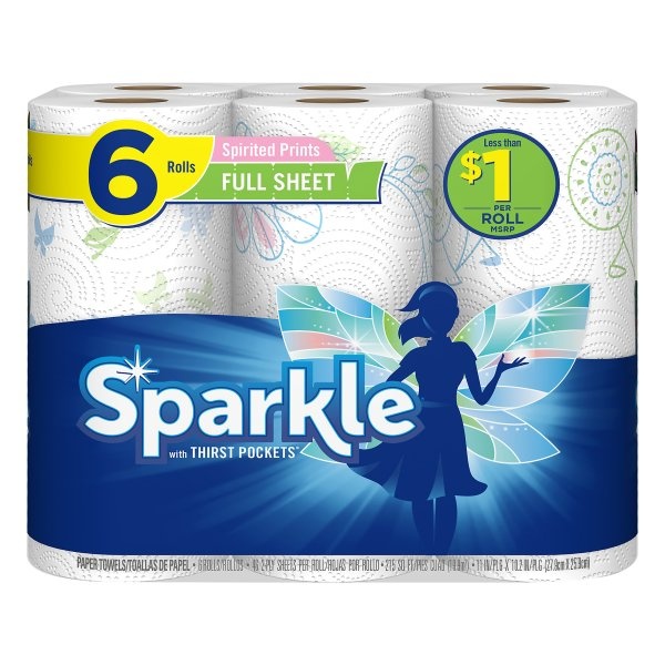 slide 1 of 1, Sparkle Full Sheet Paper Towels, 6 ct