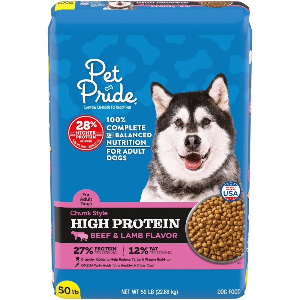 slide 1 of 1, Pet Pride High Protein Beef & Lamb Flavor Adult Dry Dog Food, 50 lb