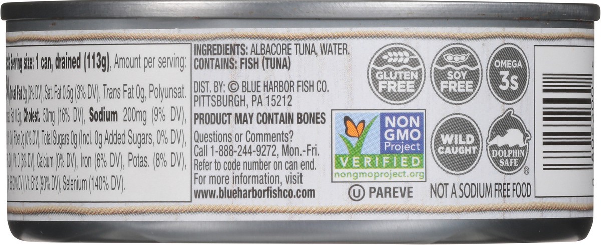 slide 8 of 9, Blue Harbor Fish Co. Solid White In Water, No Salt (drained, 4.6 oz