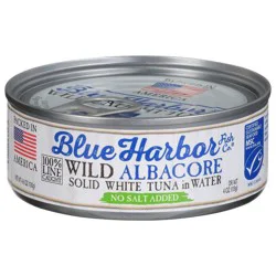 Blue Harbor Fish Co. No Salt Added Wild Albacore Solid White Tuna in Water 4.6 oz