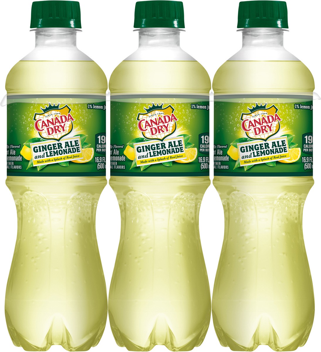 slide 4 of 7, Canada Dry Ginger Ale and Lemonade Soda, .5 L bottles, 6 pack, 6 ct