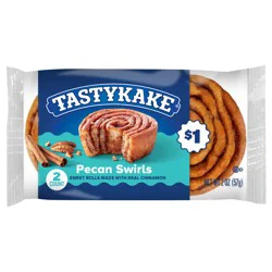 Tastykake Pecan Swirls,Cinnamon and Pecan Filled Pastry Rolls, 2.1 oz, 2 Count