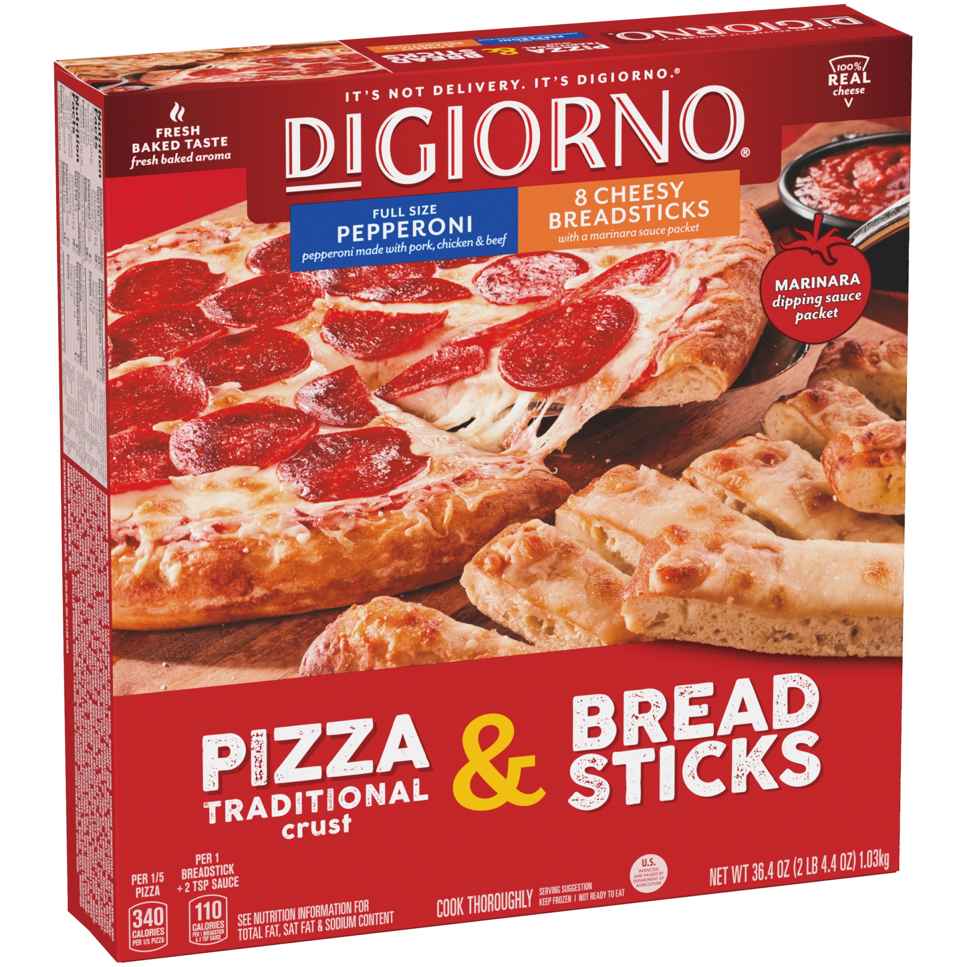 slide 3 of 10, DiGiorno Hand Tossed Style Crust Pizza & Breadsticks, 36.4 oz