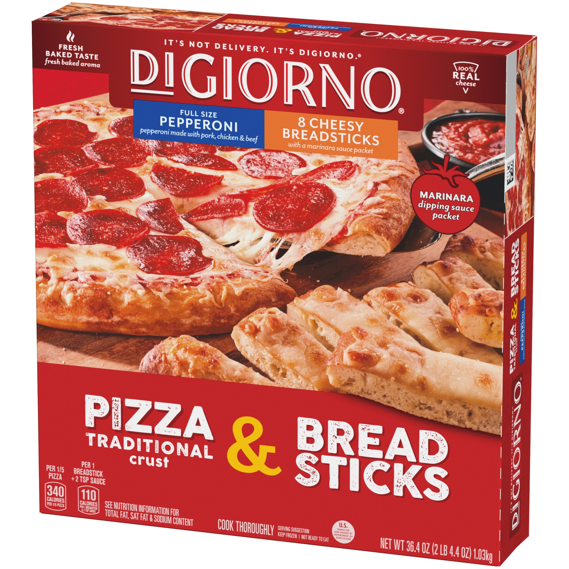 slide 4 of 10, DiGiorno Hand Tossed Style Crust Pizza & Breadsticks, 36.4 oz