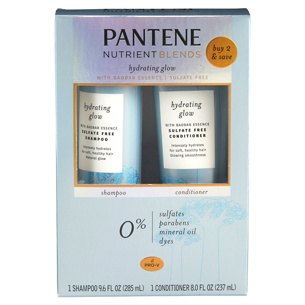 slide 1 of 1, Pantene Nutrient Blends Hydrating Glow Dual Pack, 17.8 fl oz