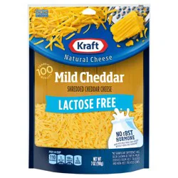 Kraft Natural Lactose Free Shredded Cheddar Cheese 7 oz Bag
