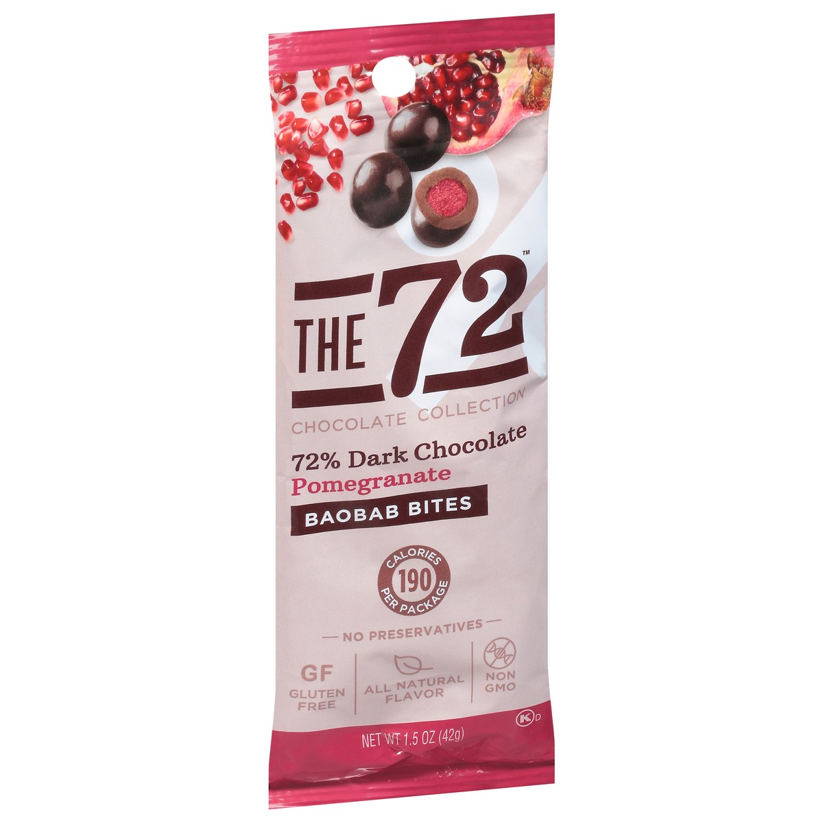 slide 13 of 13, The 72 Chocolate Collection 72% Dark Chocolate Pomegranate Baobab Bites 1.5 oz, 1.5 oz