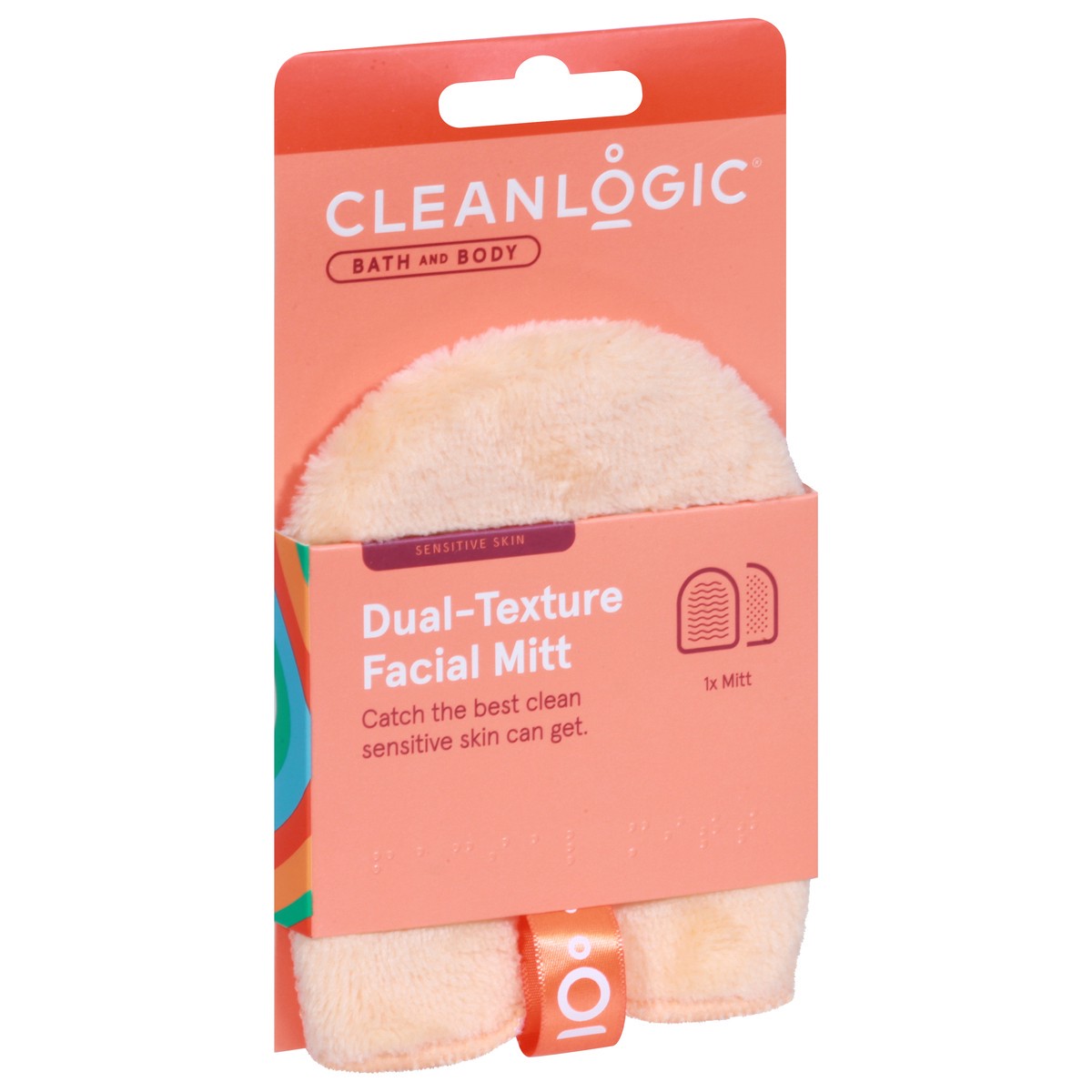 slide 9 of 9, cleanlogic Mitt Facial Dual Texture, 1 ct