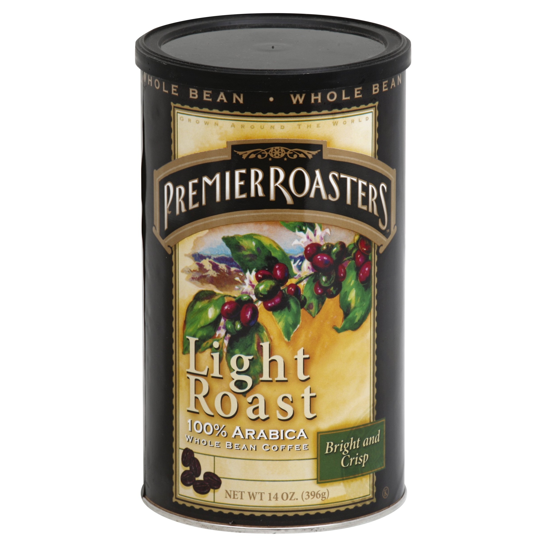 slide 1 of 1, Premier Roasters Gourmet Light Roast Whole Bean Coffee, 14 oz