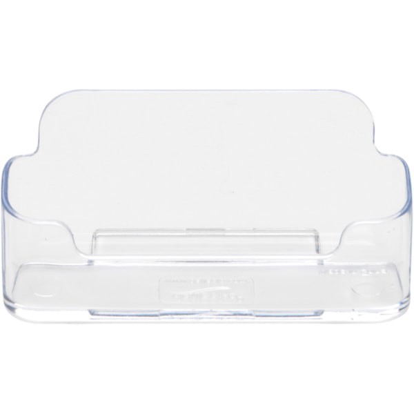 slide 5 of 6, Deflect-O Single-Compartment Business Card Holder, 50-Card Capacity, Clear, 1 ct