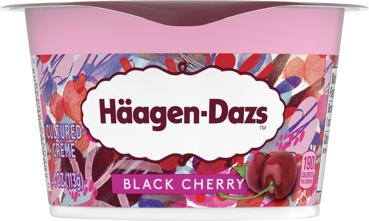 slide 8 of 13, Häagen-Dazs Haagen Dazs Cultured Cream Yogurt Style Snack, Black Cherry, 4 oz Cup, 4 oz