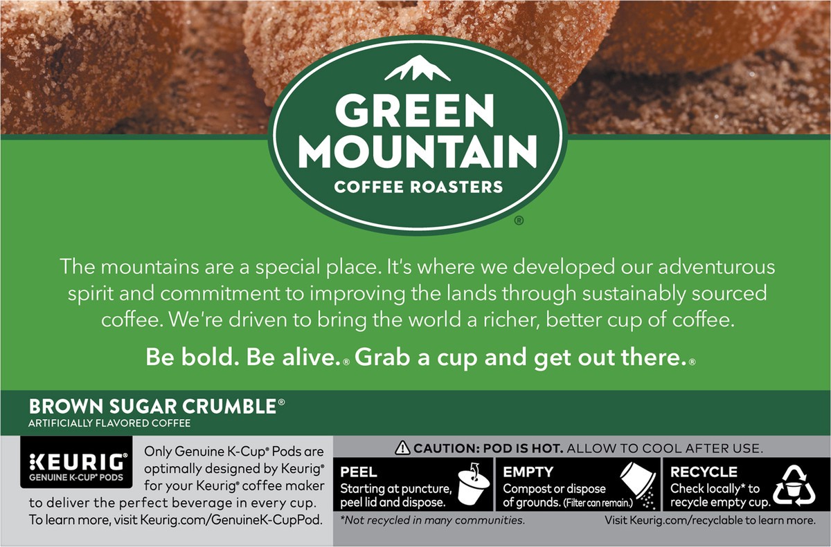 slide 11 of 11, Green Mountain Coffee Roasters Brown Sugar Crumble Keurig Single-Serve K-Cup pods, Medium Roast Coffee, 10 Count, 10 ct