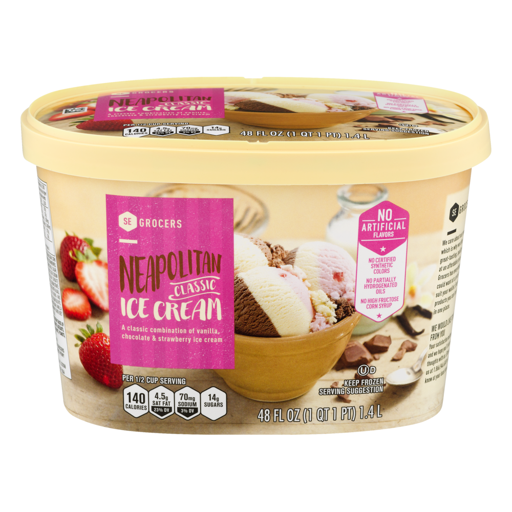 slide 1 of 1, SE Grocers Classic Ice Cream Neapolitan, 48 oz