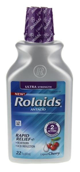 slide 1 of 1, Rolaids Extra Strength Cherry Liquid Antacid, 22 fl oz