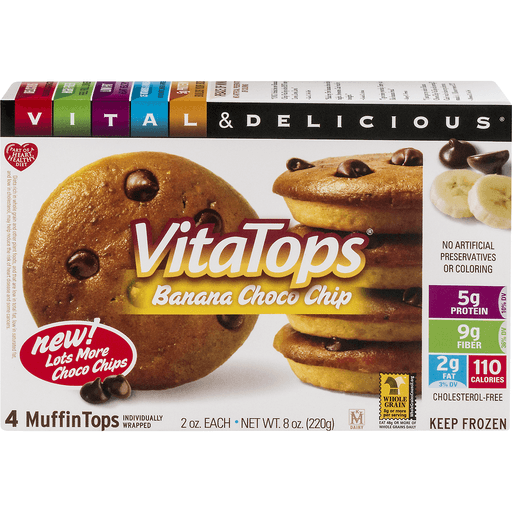 slide 2 of 8, VitaTops Vitamuffin Banana Chocolate Chip Vitatops, 8 oz