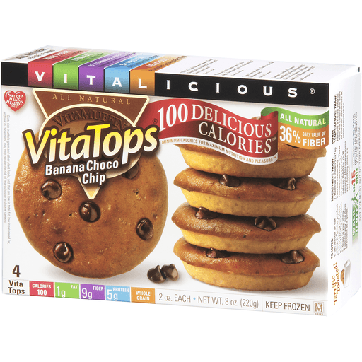 slide 4 of 8, VitaTops Vitamuffin Banana Chocolate Chip Vitatops, 8 oz